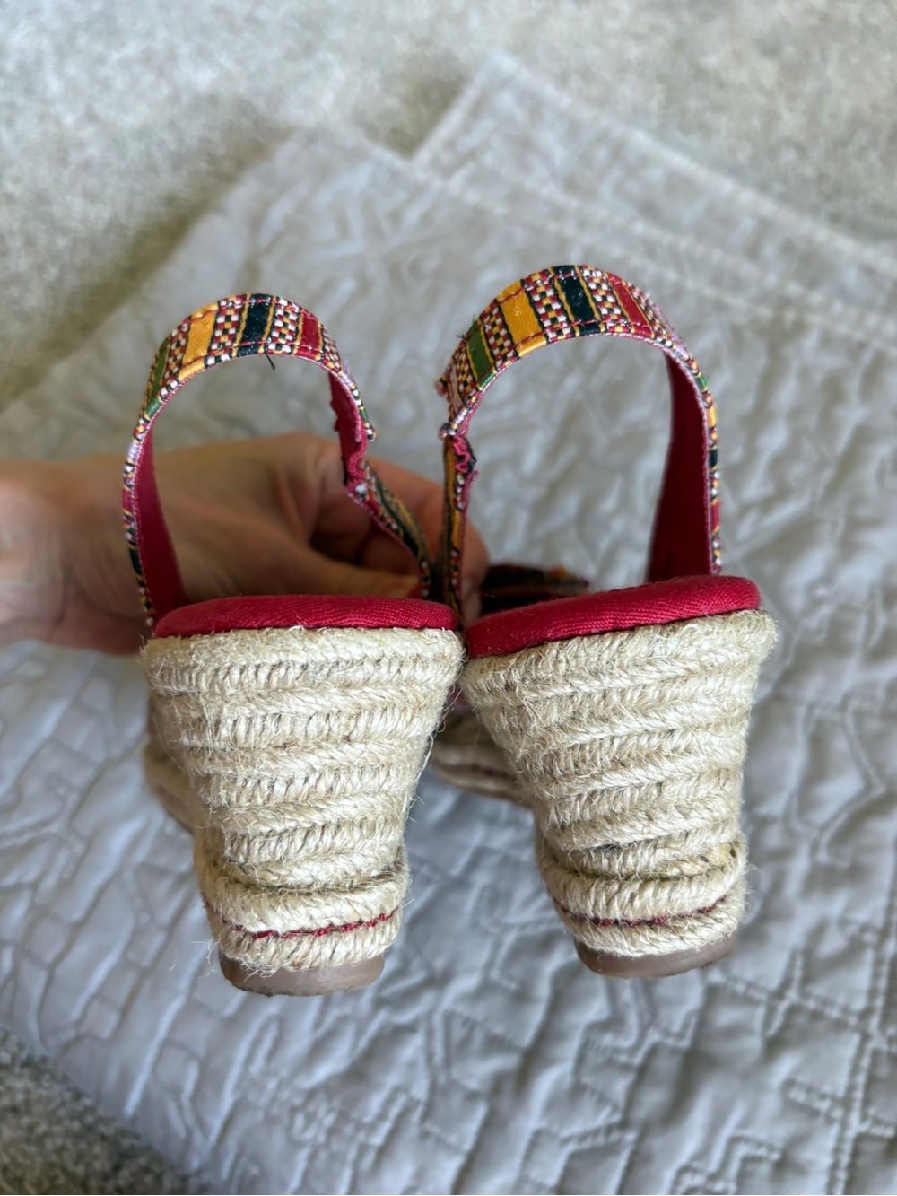 Naturalizer ‘Berlynn’ Striped Elastic Slingback Espadrille Wedge Sandals Size 9 - Picture 6 of 8